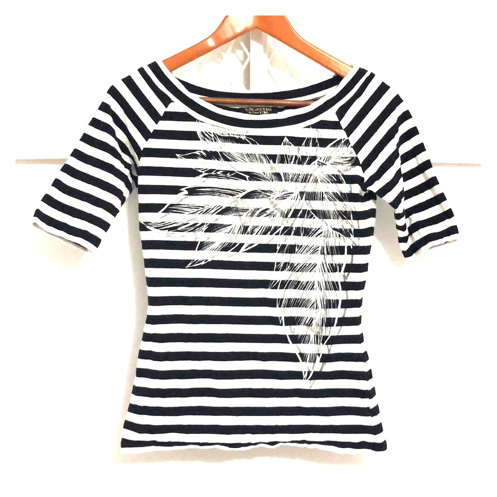 COCO Y CLUB Women’s Boatneck Mid Sleeve Top size S